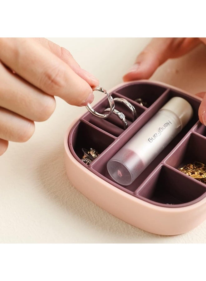 Mini Travel Jewelry Box – Lightweight and Portable Organizer for Rings, Earrings, Necklaces, and Bracelets with Soft Padded Compartments, Multicolour Design for Girls and Women - Image 5